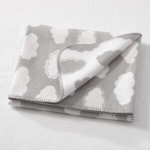 Premium Gray Clouds Cozy Reversible Baby Blanket